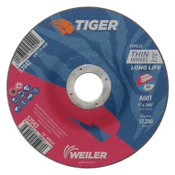 Cutting Wheel, Type 27, 0.045 in Thick, Aluminum Oxide