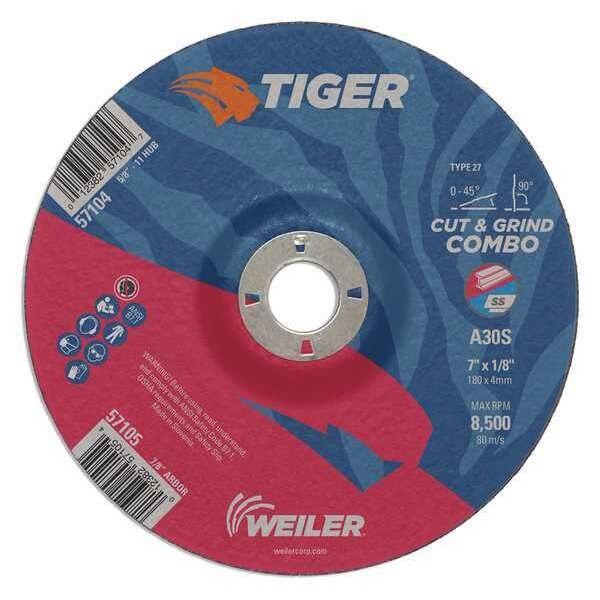 Combo Wheel, Type 27, 0.125 in Thick, Aluminum Oxide