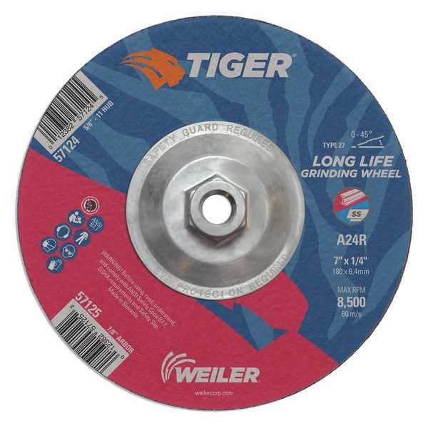Grinding Wheel, Type 27, 0.25 in Thick, Aluminum Oxide