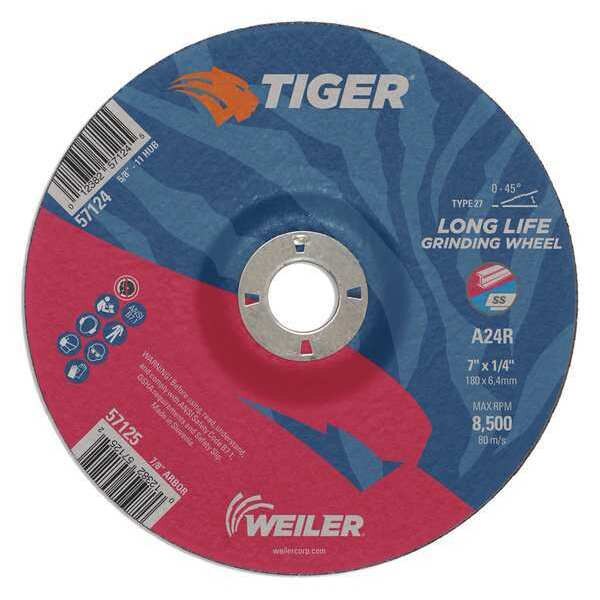 Grinding Wheel, Type 27, 0.25 in Thick, Aluminum Oxide