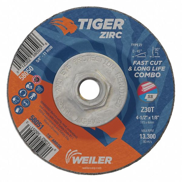 Combo Wheel, Type 27, 0.125 in Thick, Zirconia Alumina