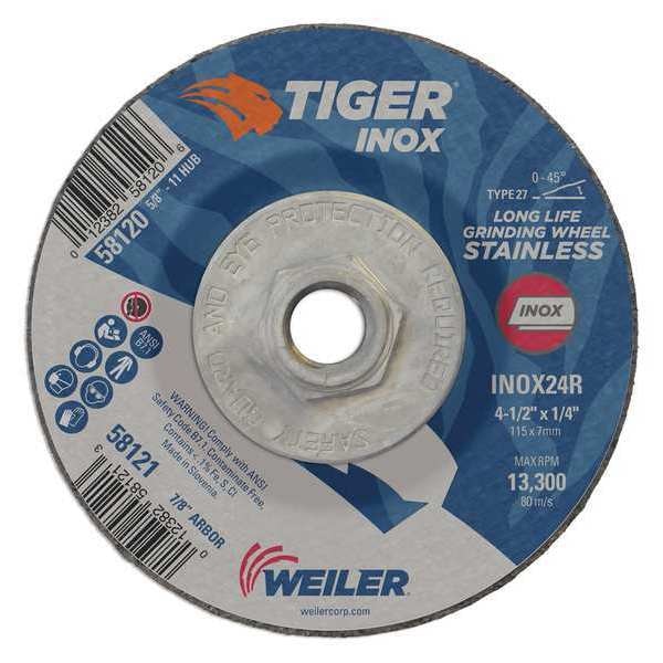 Grinding Wheel, Type 27, 0.25 in Thick, Aluminum Oxide