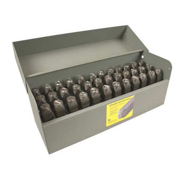 Letter/Number Stamp Set, Std, Steel, 3/16