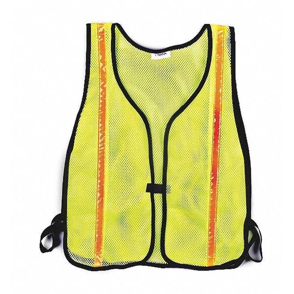 Lime Green Vest, Red Reflect Stripes