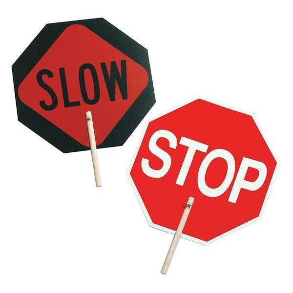 Sign, Stop/Slow, Wood Handle, 10