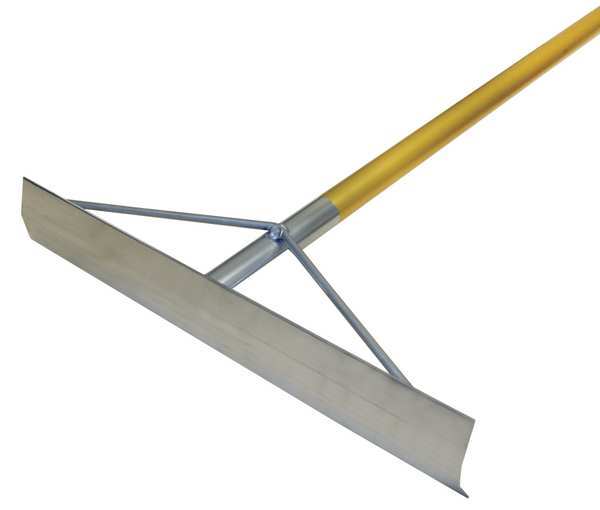 Concrete Placer, No Hook, Blade Width 4 in, Blade Length 19 1/2 in, Handle Length 60 in, Aluminum