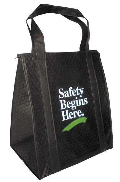 Insulated Tote Bag, Black, 13 x 15 in