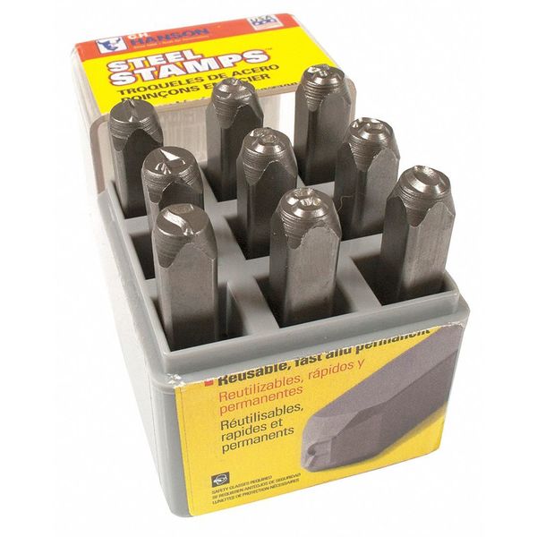 Letter and Number Set, 1/8 In. H, Steel
