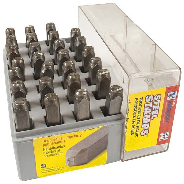 Letter Set, 1/4 In. H, Steel