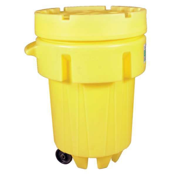 Open Head Overpack Drum, Polyethylene, 95 gal, Unlined, Yellow