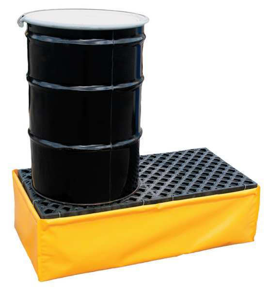 Drum Spill Containment Pallet, 66 gal Spill Capacity, 2 Drum, 1200 lbs., Polyethylene