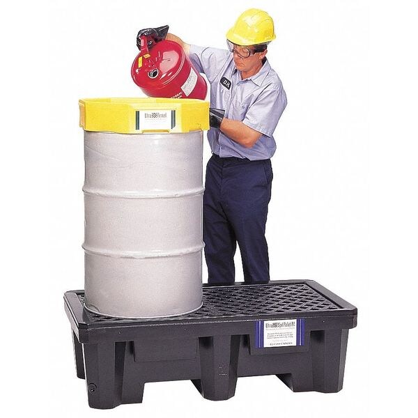 Ultra Spill Pallet(R), Economy Model, 66 gal Spill Capacity, 2 Drum, 1500 lb, Polyethylene