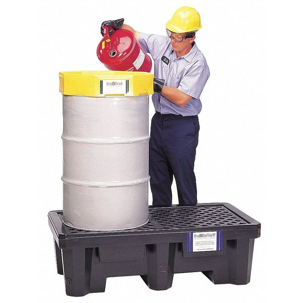 Ultra Spill Pallet(R), Economy Model, 66 gal Spill Capacity, 2 Drum, 1500 lb, Polyethylene