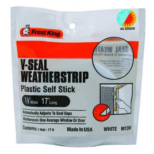 Weatherstrip, 17 ft, White