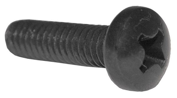 #8-32 x 3/8 in Phillips Pan Machine Screw, Black Oxide Steel, 100 PK