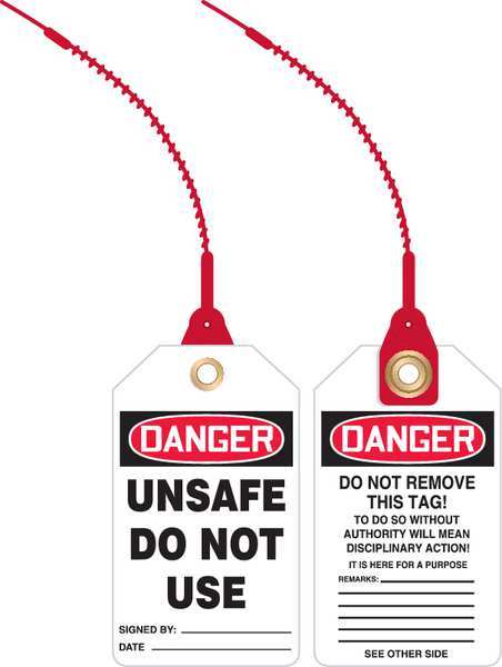 Loop n Lock Danger Tag, 5-7/8x3-3/8, PK10