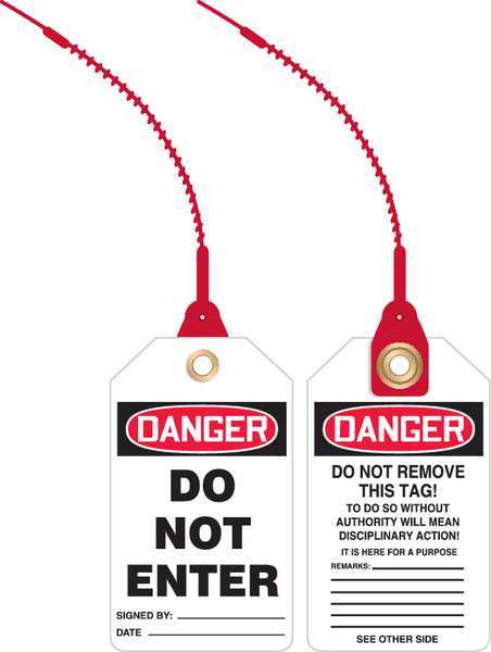 Loop n Lock Danger Tag, 5-7/8x3-3/8, PK10