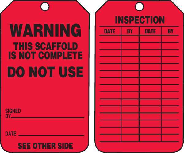 Warning Tag, 5-3/4 x 3-1/4, PK25