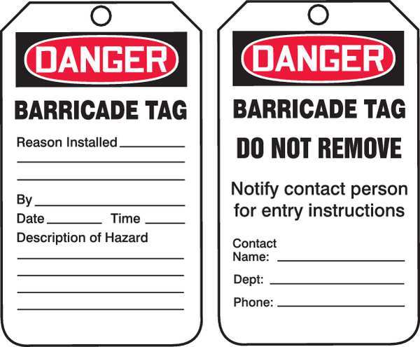Danger Tag, 5-3/4 x 3-1/4, PK25