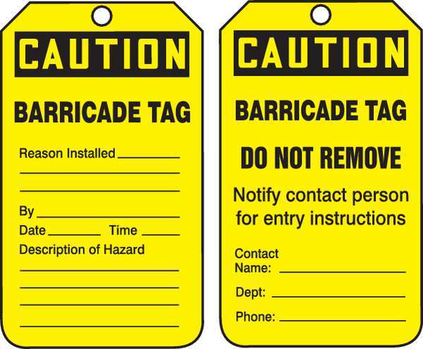 Caution Tag, 5-3/4 x 3-1/4, PK25