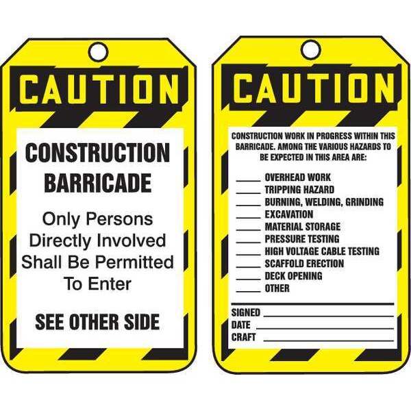 Caution Tag, 5-3/4 x 3-1/4, PK25
