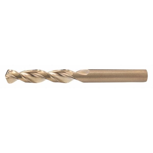 Screw Machine Drill Bit, 33/64 in Size, 135  Degrees Point Angle, Cobalt, Straw/Bronze Finish