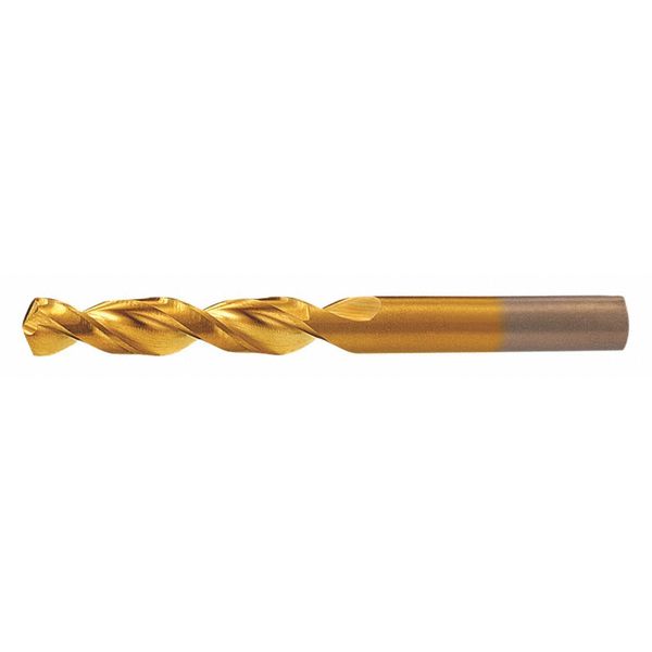 Screw Machine Drill Bit, #1 Size, 135  Degrees Point Angle, Cobalt, TiN Finish, Straight Shank