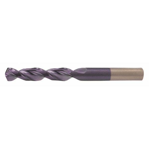 Screw Machine Drill Bit, V Size, 135  Degrees Point Angle, Cobalt, TiAlN Finish, Straight Shank