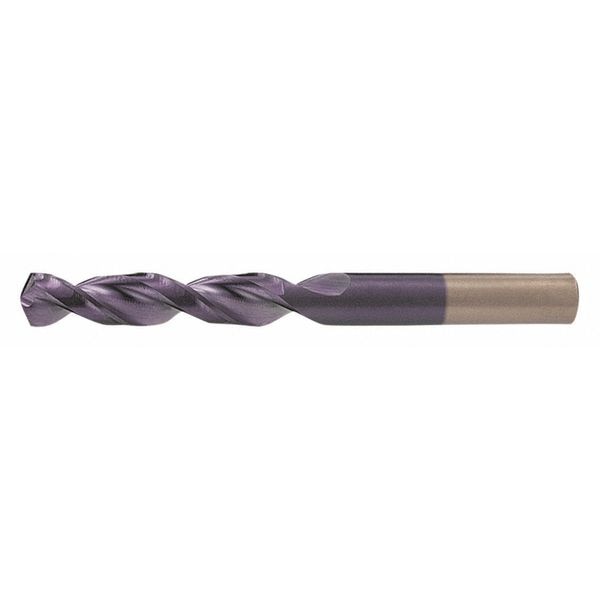 Screw Machine Drill Bit, F Size, 135  Degrees Point Angle, Cobalt, TiAlN Finish, Straight Shank