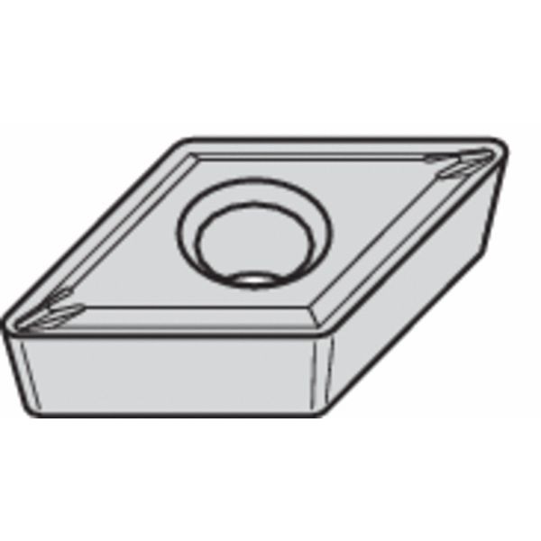 Diamond Turning Insert, Diamond, 3/8 in, DCGT, 55  Degrees, 0.0040 in, Carbide