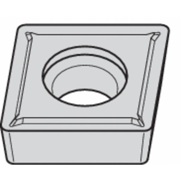 Diamond Turning Insert, Diamond, 1/2 in, CCMT, 80  Degrees, 1/32 in, Carbide