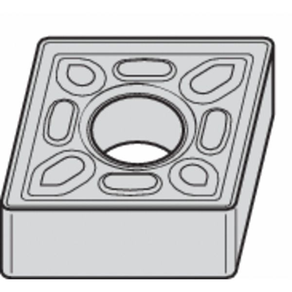 Diamond Turning Insert, Diamond, 1/2 in, CNMG, 80  Degrees, 1/32 in, Carbide