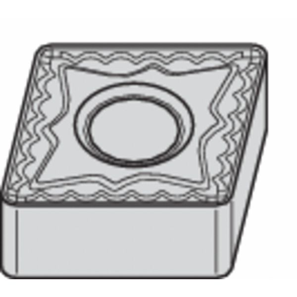 Diamond Turning Insert, Diamond, 3/8 in, CNMG, 80  Degrees, 1/32 in, Carbide