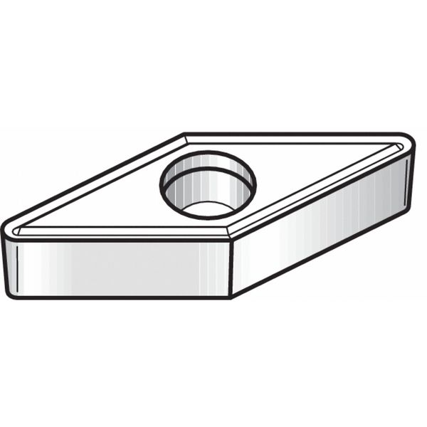 Diamond Turning Insert, Diamond, 1/4 in, VBMT, 35  Degrees, 0.0080 in, Carbide