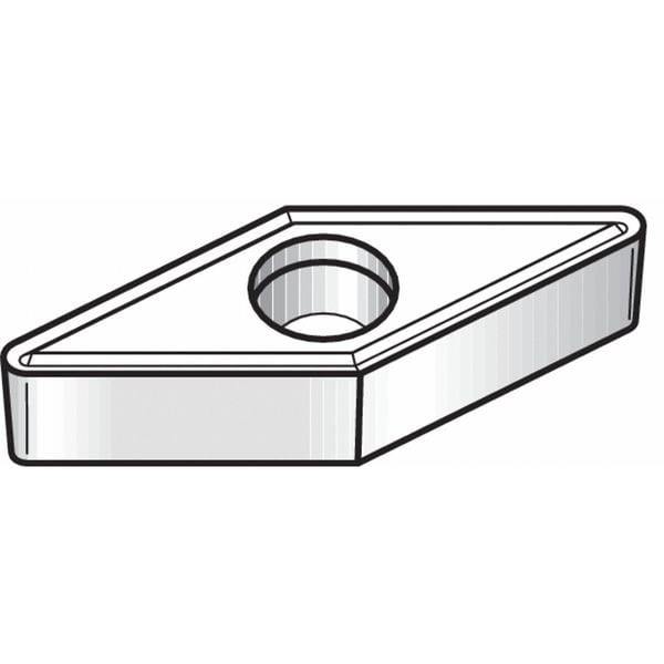 Diamond Turning Insert, Diamond, 3/8 in, VBMT, 35  Degrees, 1/32 in, Carbide