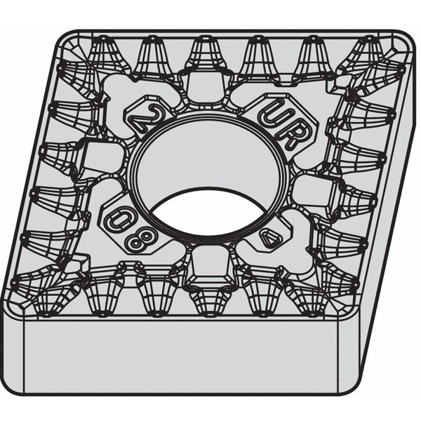 Diamond Turning Insert, Diamond, 3/4 in, CNMG, 80  Degrees, 3/64 in, Carbide