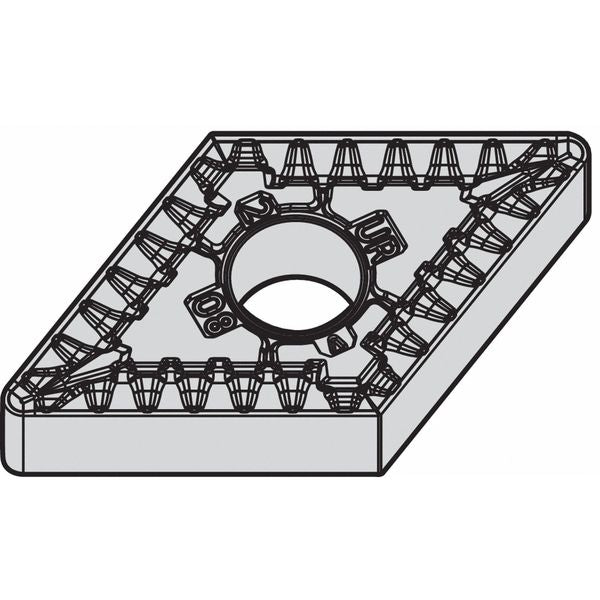 Diamond Turning Insert, Diamond, 3/8 in, DNMG, 55  Degrees, 1/32 in, Carbide