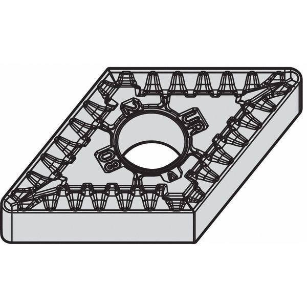 Diamond Turning Insert, Diamond, 3/8 in, DNMG, 55  Degrees, 3/64 in, Carbide