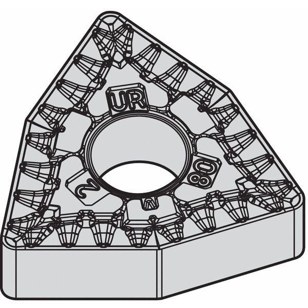 Turning Insert, Trigon, 1/2 in, WNMG, 1/32 in, Carbide