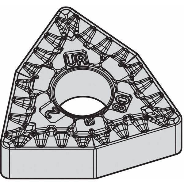 Turning Insert, Trigon, 3/8 in, WNMG, 1/32 in, Carbide