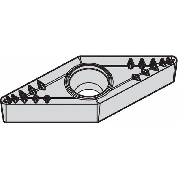 Diamond Turning Insert, Diamond, 3/8 in, VBMT, 35  Degrees, 1/32 in, Carbide