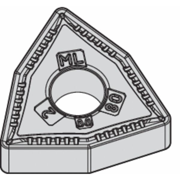 Turning Insert, Trigon, 1/2 in, WNMG, 1/32 in, Carbide