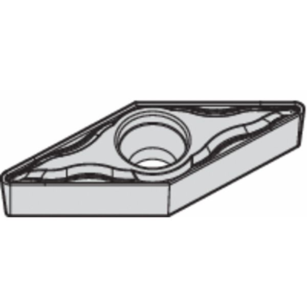 Diamond Turning Insert, Diamond, 3/8 in, VBMT, 35  Degrees, 1/64 in, Carbide