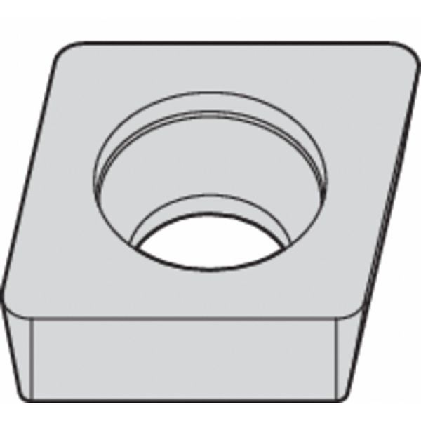 Diamond Turning Insert, Diamond, 3/8 in, CCMW, 80  Degrees, 1/64 in, Carbide