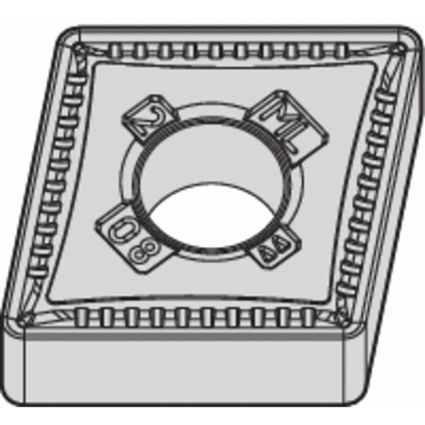 Diamond Turning Insert, Diamond, 1/2 in, CNMG, 80  Degrees, 1/32 in, Carbide