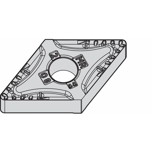 Diamond Turning Insert, Diamond, 1/2 in, DNMG, 55  Degrees, 1/32 in, Carbide