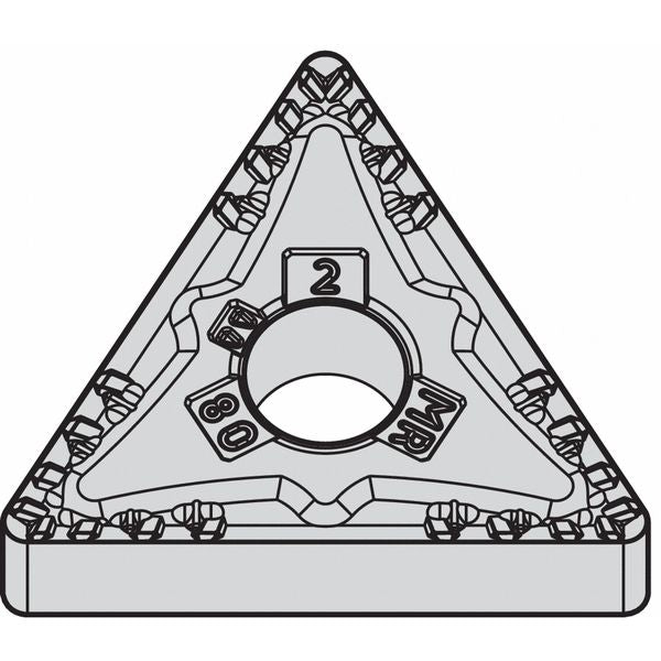 Triangle Turning Insert, Triangle, 3/8 in, TNMG, 0.0156 in, Carbide