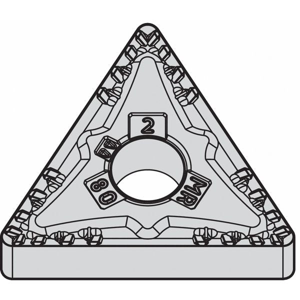 Triangle Turning Insert, Triangle, 1/2 in, TNMG, 0.0468 in, Carbide