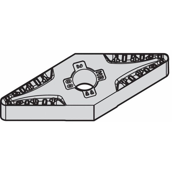 Diamond Turning Insert, Diamond, 3/8 in, VNMG, 35  Degrees, 1/32 in, Carbide