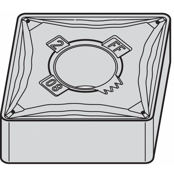 Diamond Turning Insert, Diamond, 1/2 in, CNMG, 80  Degrees, 1/32 in, Carbide